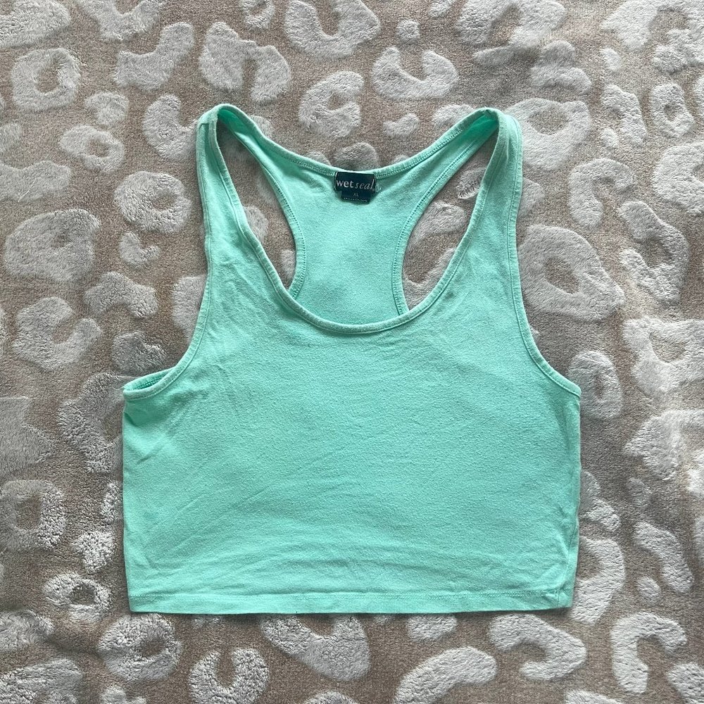 Wet Seal Mint Racerback Crop Tank